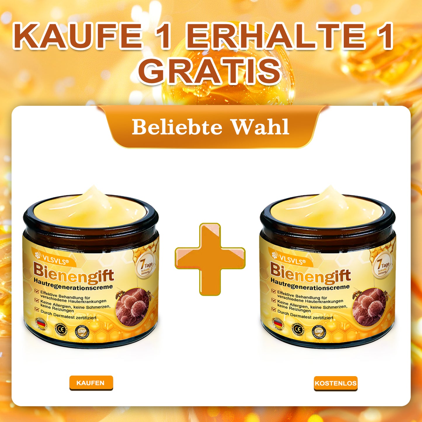 Hergestellt und versendet aus Deutschland ✨VLSVLS® BIENENGIFT Hautregenerationscreme 🔥 LETZTER TAG 80 % RABATT🌟